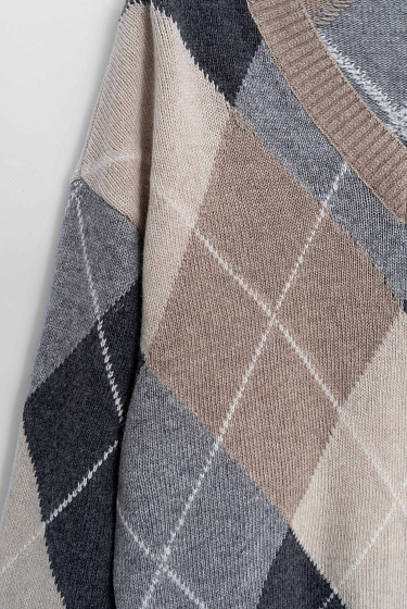 Джемпер из кашемира с узором аргайл