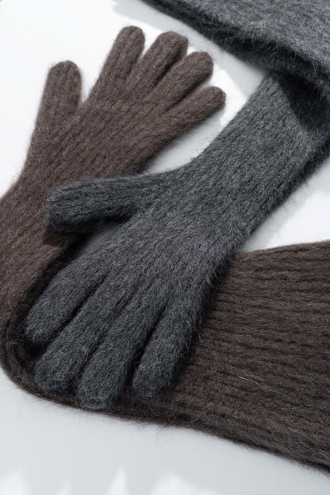 Длинные перчатки из шерсти яка