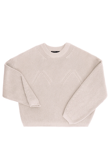 Джемпер из 100% хлопка с декоративными сбавками