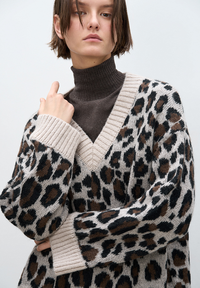 Трикотажный джемпер с жаккардом