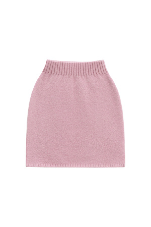 розовый Трикотажная юбка длины мини из смесовой шерсти с добавлением мохера. Модель приталенного силуэта с эластичным поясом в рубчик.