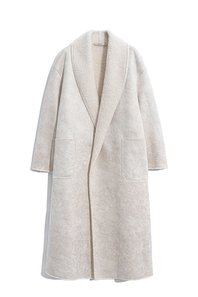 Двусторонее пальто-дубленка