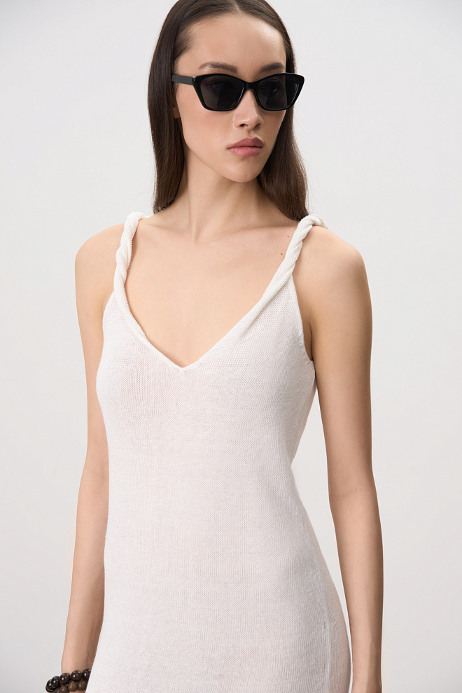 Сарафан с перекрученными бретелями из 100%