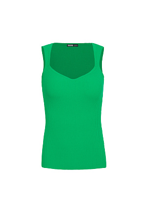 зеленый Топ из вискозы с фигурным вырезом.