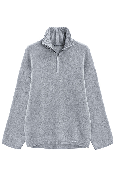 Джемпер с воротником-стойкой на молнии