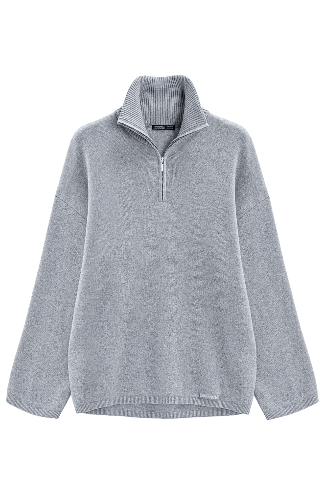 Джемпер с воротником-стойкой на молнии