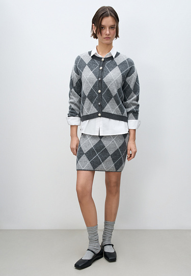 Юбка мини с узором аргайл