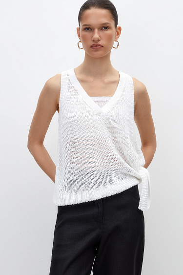 Асимметричный топ из 100% льна