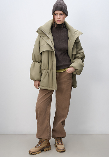 Длинная куртка из текстурной ткани