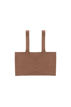 коричневый Трикотажный кроп-топ из вискозы. Модель на тонких бретелях. Изделие выполнено в рубчик.