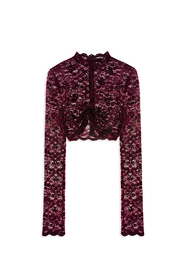 Кружевной топ с перекрутом на лифе