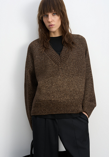 Джемпер из шерсти мериноса с люрексом