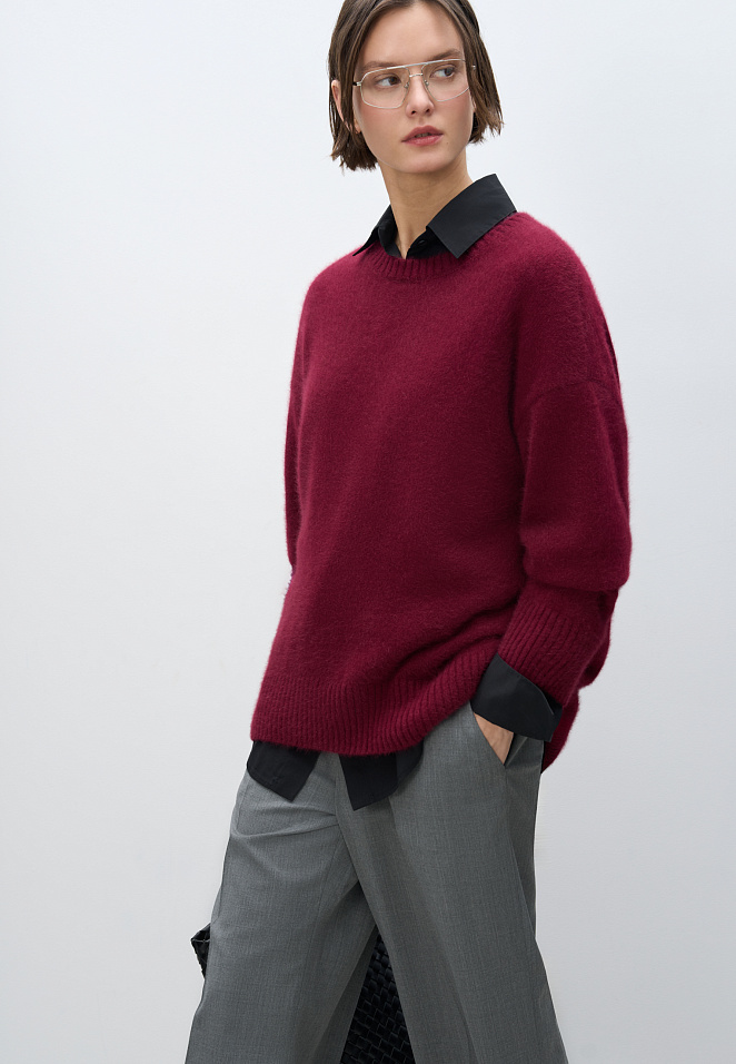 Свободный джемпер из пуха лисы