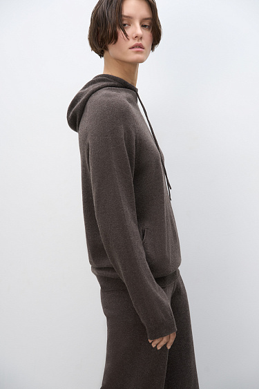 Трикотажное худи из кашемира и шерсти 