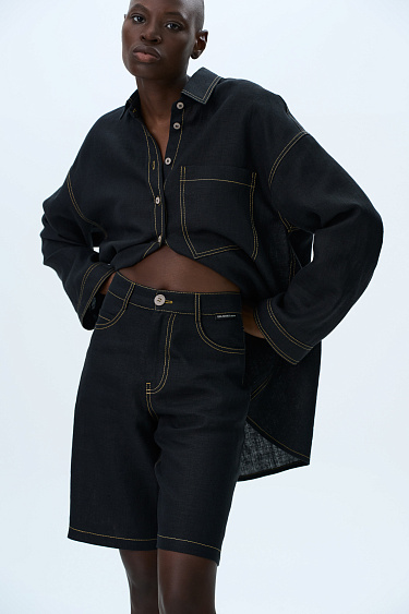 Шорты из 100% льна