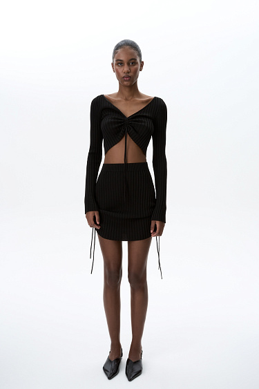 Юбка мини с драпировкой по бокам