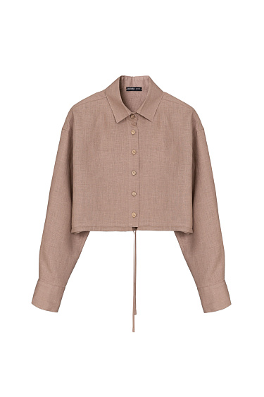 Укороченная рубашка из 100% льна