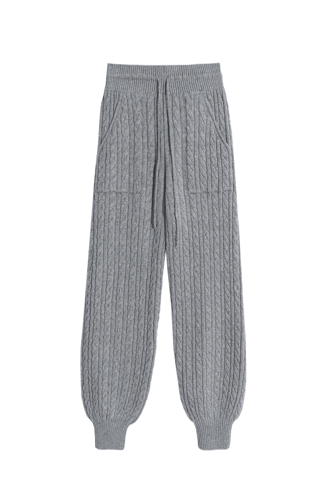 Трикотажные брюки-джоггеры с косами