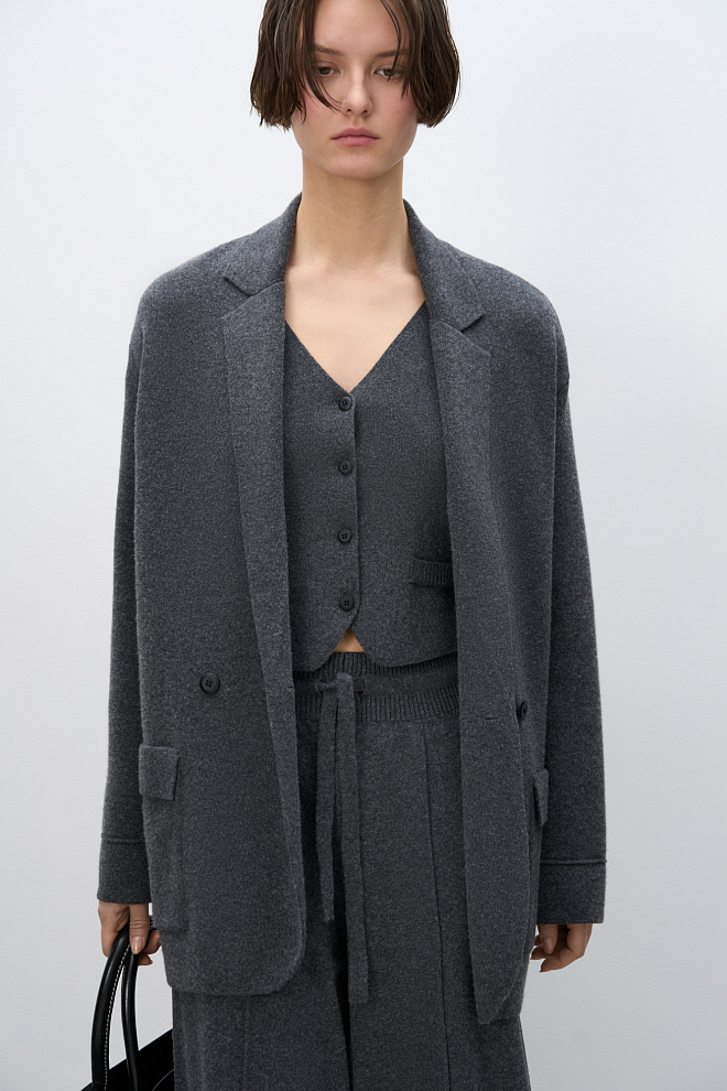 Трикотажный жакет с добавлением кашемира