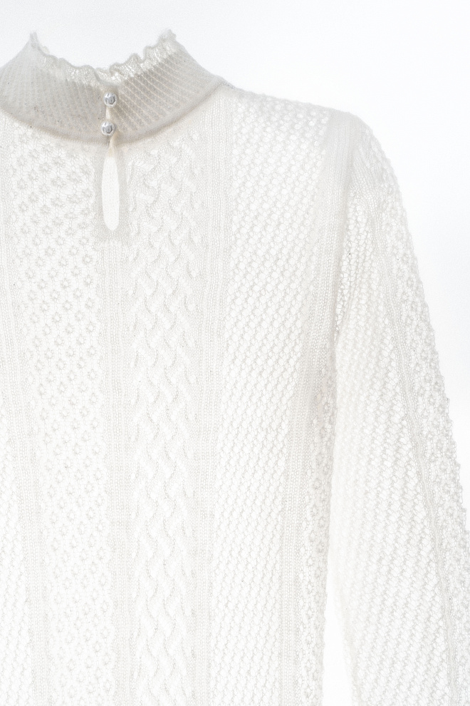 Ажурное платье из мохера и шерсти альпака