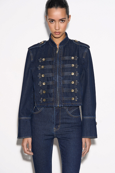 Джинсовый жакет-доломан