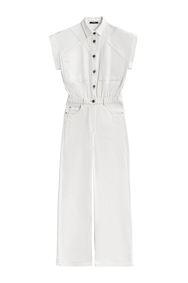 Джинсовый комбинезон с коротким рукавом