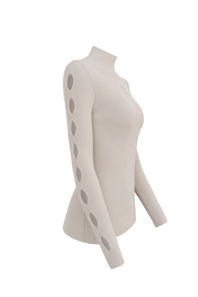 Водолазка из вискозы с акцентом на рукавах 