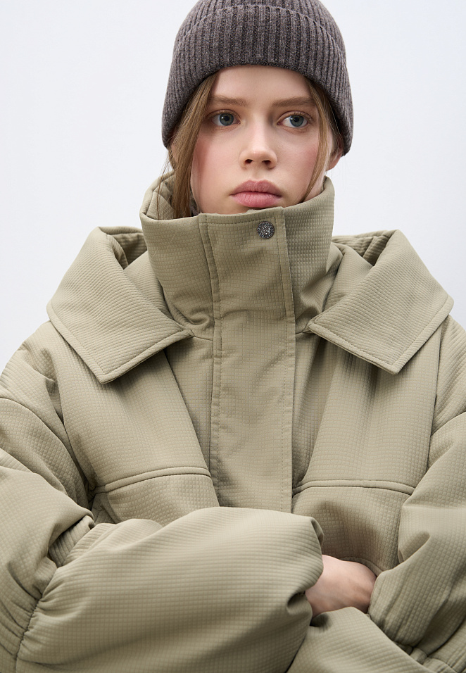 Длинная куртка из текстурной ткани