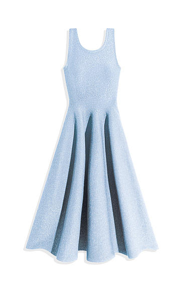 Трикотажное платье миди с люрексом