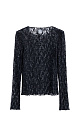Кружевной лонгслив, декорированный пайетками. Модель по фигуре с горловиной лодочкой.