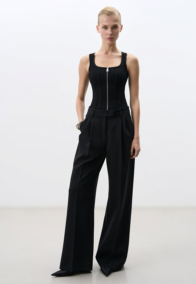 Корсет из вискозы с застежкой на молнию