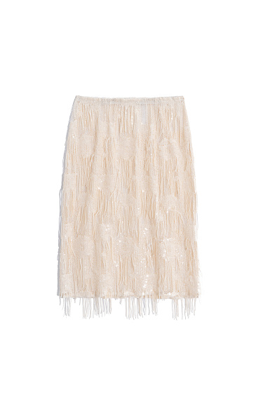 Юбка миди, декорированная пайетками