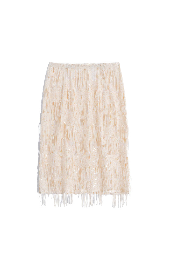 Юбка миди, декорированная пайетками