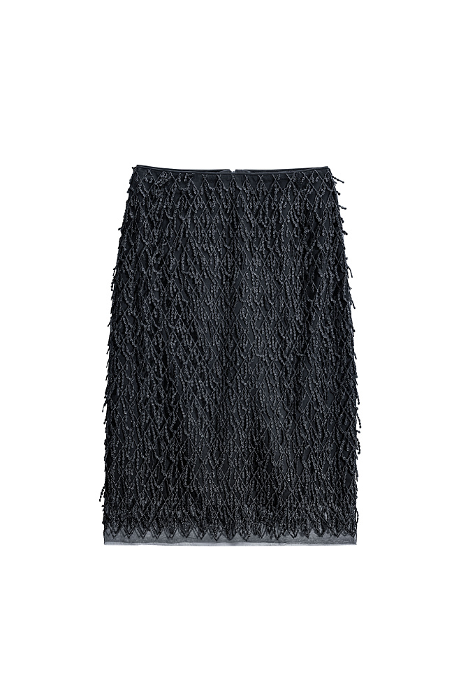 Юбка миди с бахромой