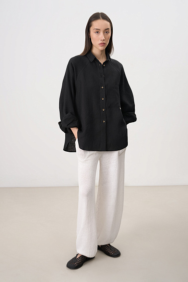 Рубашка из 100% льна с рукавом реглан