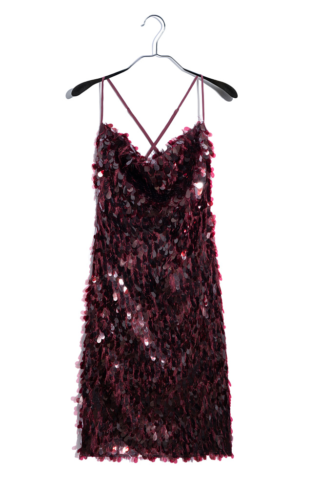 Платье миди с пайетками 