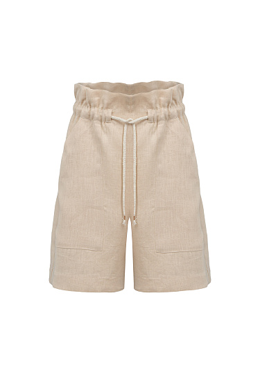 Шорты из 100% льна на кулиске
