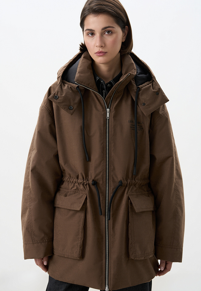 Парка на синтепоне с дополнительным воротником