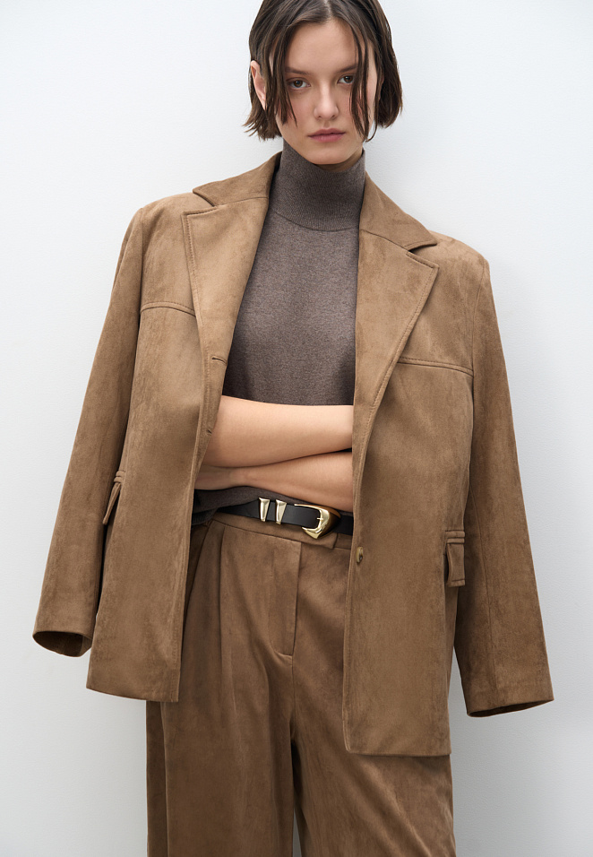 Жакет с отделкой под замшу