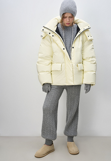 Стеганый пуховик на кулиске