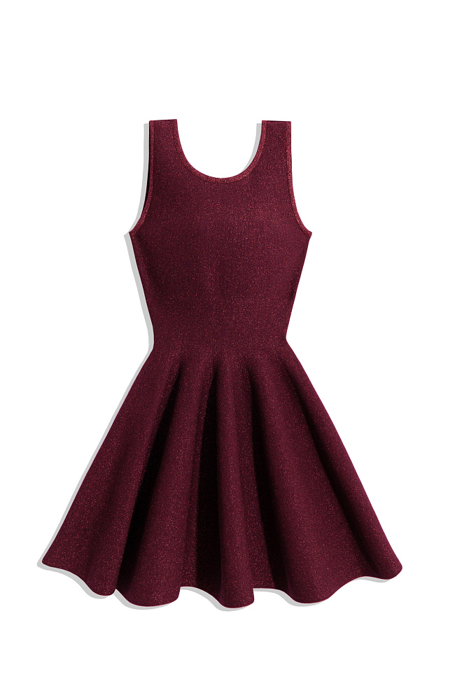 Трикотажное платье мини с люрексом