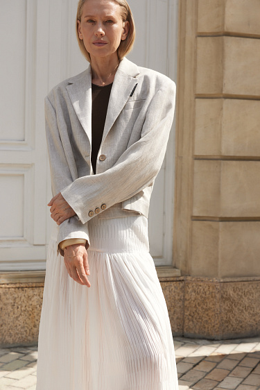 Укороченный жакет из 100% льна