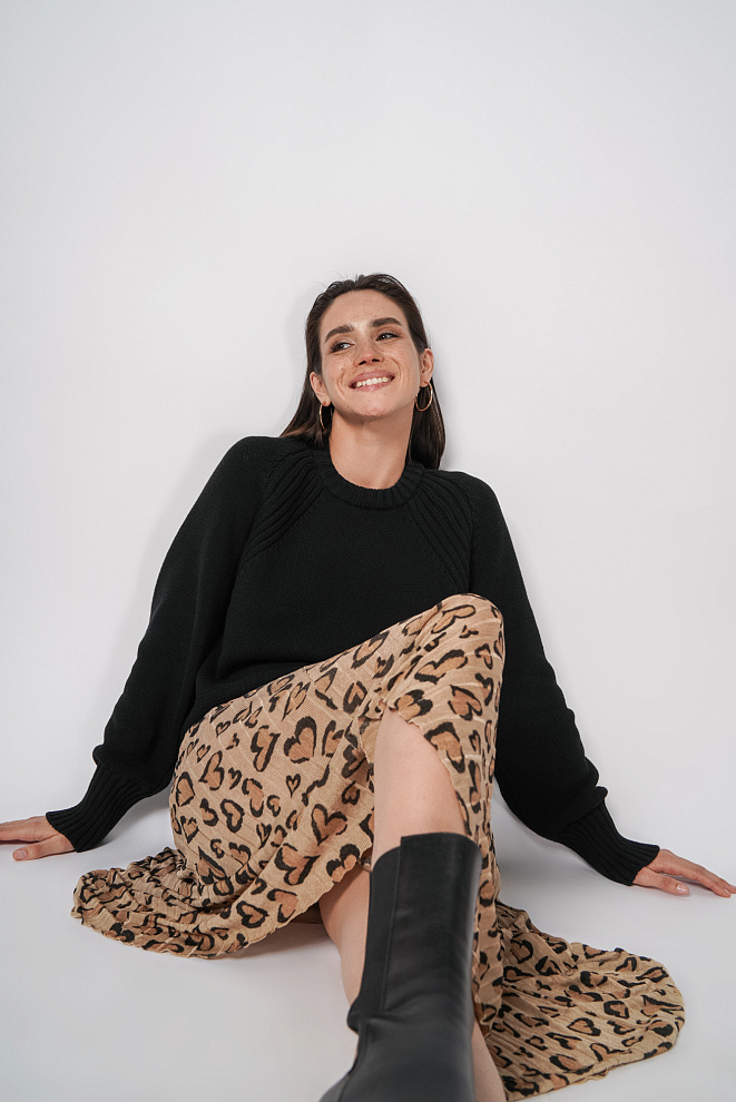 Принтованная юбка плиссе