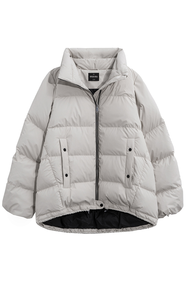 Объемный пуховик с капюшоном