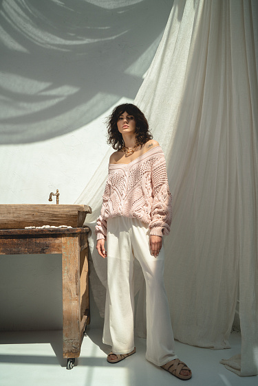 Ажурный джемпер из хлопка