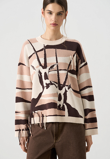 Хлопковый джемпер с жаккардовым узором