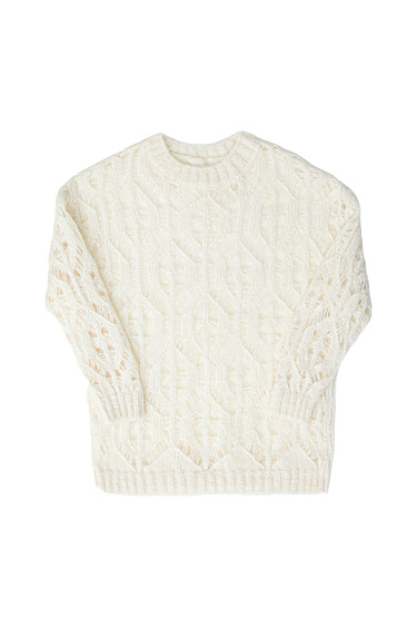 Ажурный джемпер из мохера и шерсти