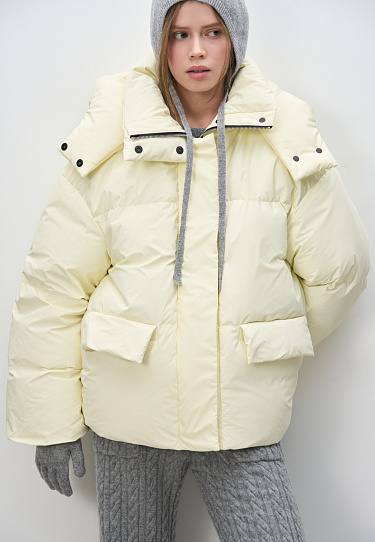 Стеганый пуховик на кулиске