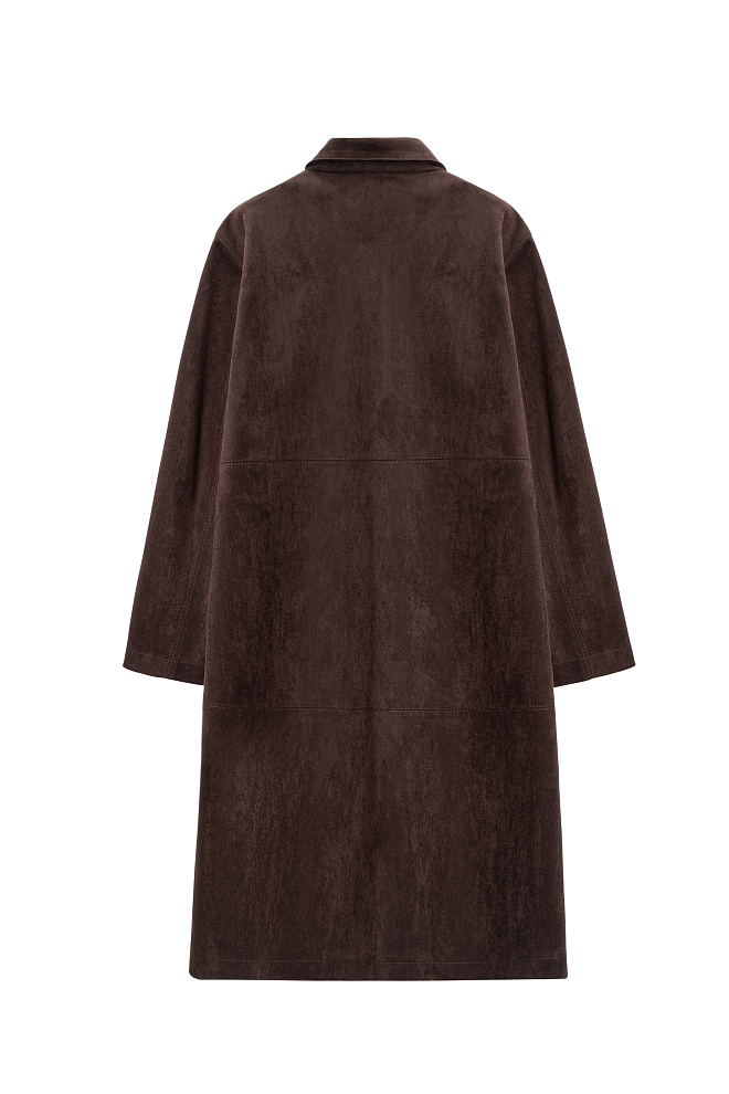 Тренч с отделкой под замшу