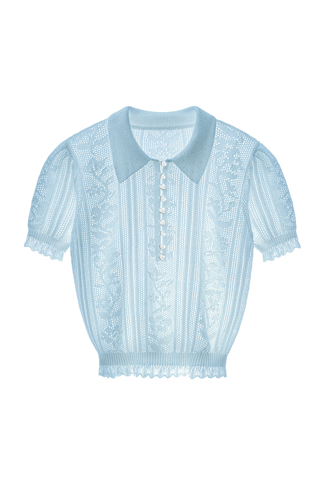 Ажурное поло с пайетками